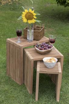 Teak Beistelltische 3er Set 